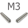 DIN 913 Винт установочный с внутренним шестигранником и плоским концом нержавеющая сталь А4 М3x18